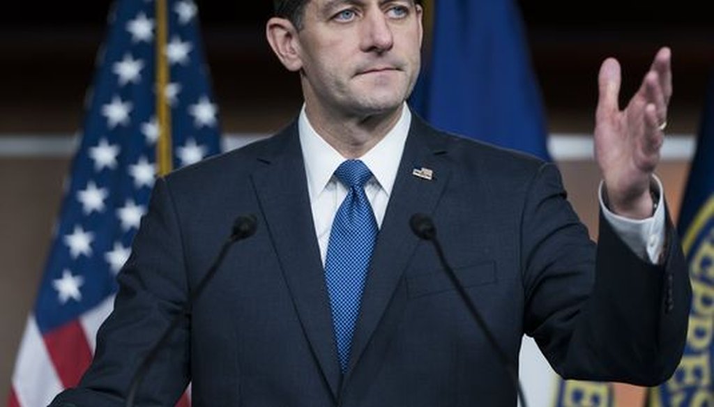 U.S. House Speaker Paul Ryan, a Wisconsin Republican, has been all about taxes in his most recent statements rated on the Truth-O-Meter. (European Press Agency)