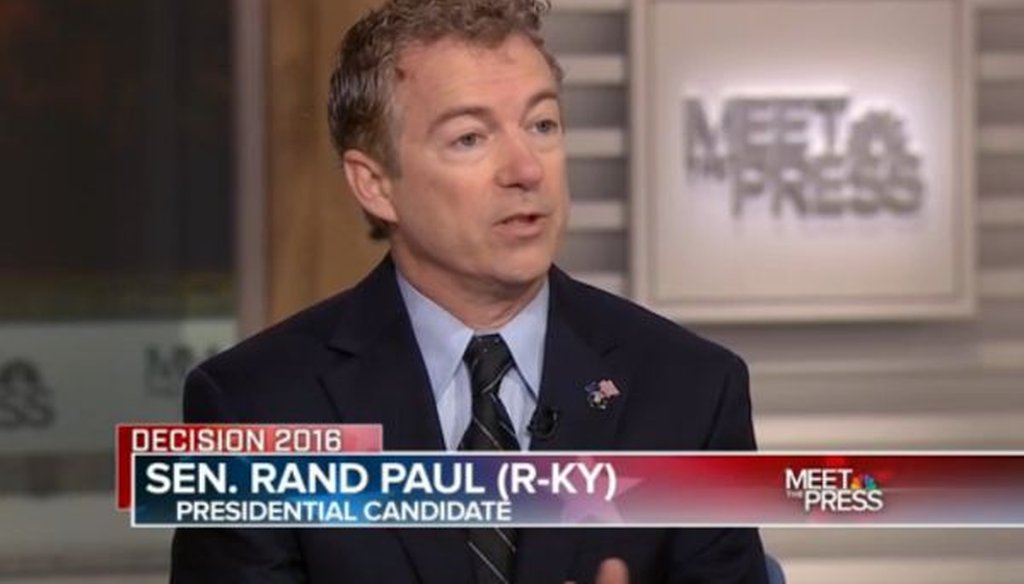 Republican presidential candidate Rand Paul appeared on the Dec. 6, 2015, edition of NBC's "Meet the Press."