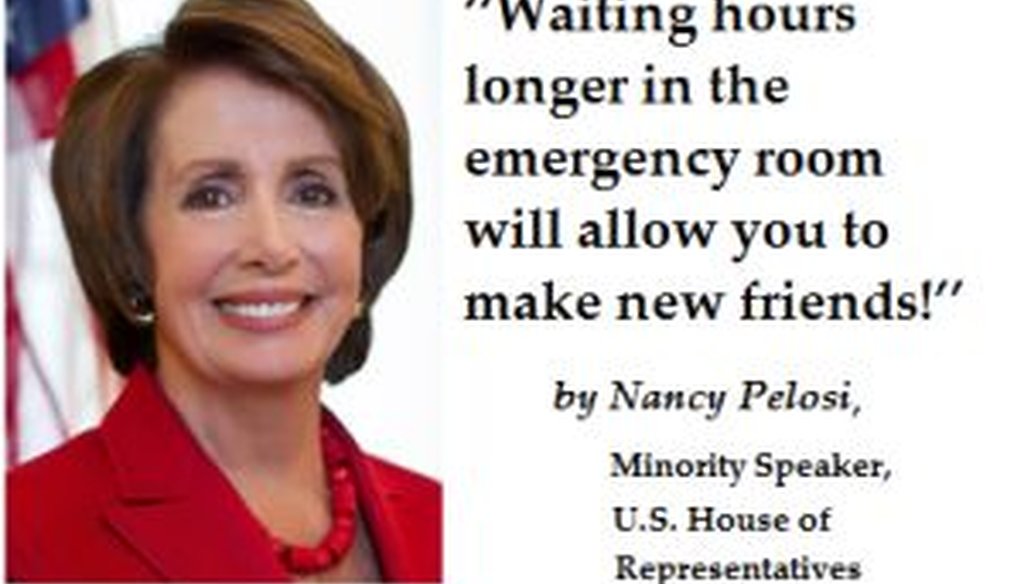This fake Nancy Pelosi quotation came from a satire website.