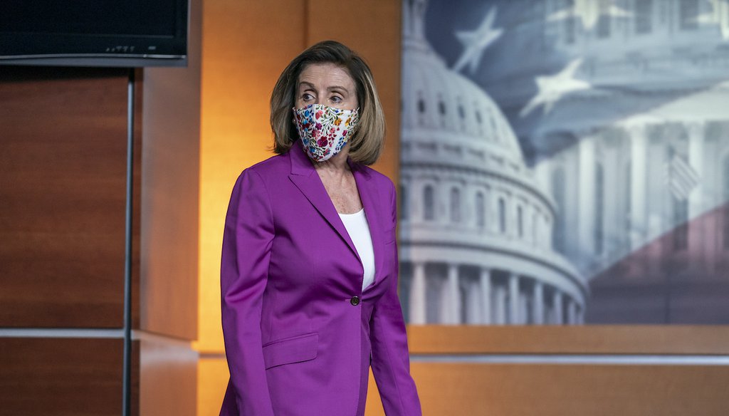 Speaker of the House Nancy Pelosi, D-Calif., holds a news conference on the day after violent protesters loyal to President Donald Trump stormed the U.S. Congress. (AP)