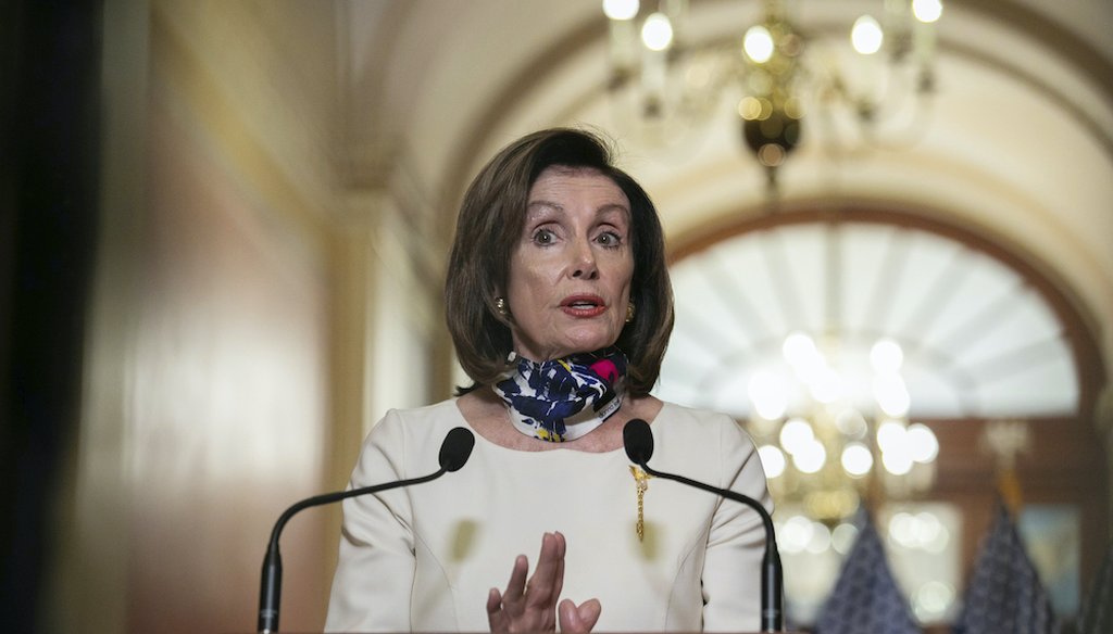 House Speaker Nancy Pelosi of Calif., speaks about the Heroes Act, on Capitol Hill in Washington. (Graeme Jennings/Pool via AP)