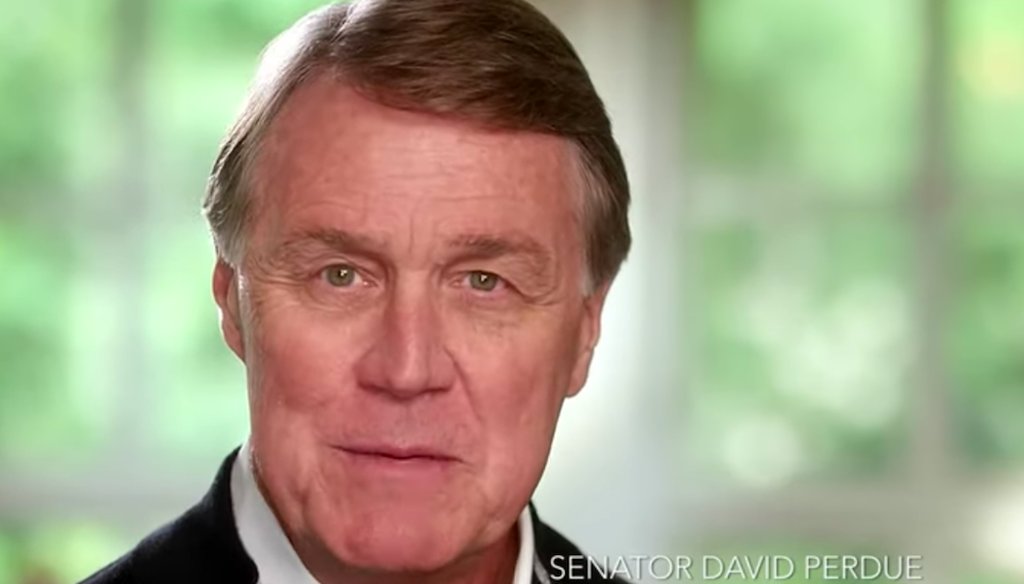 In a campaign ad, Sen. David Perdue, R-Ga., said he backs protections for people with preexisting conditions. (Screenshot)