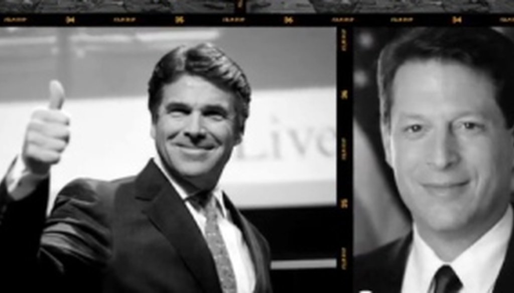 A new ad from Ron Paul says Rick Perry was Al Gore's "Texas cheerleader." We dig into the legend of Perry and Gore and find that while Perry supported Gore, he was not chairman of the campaign, as many have claimed.