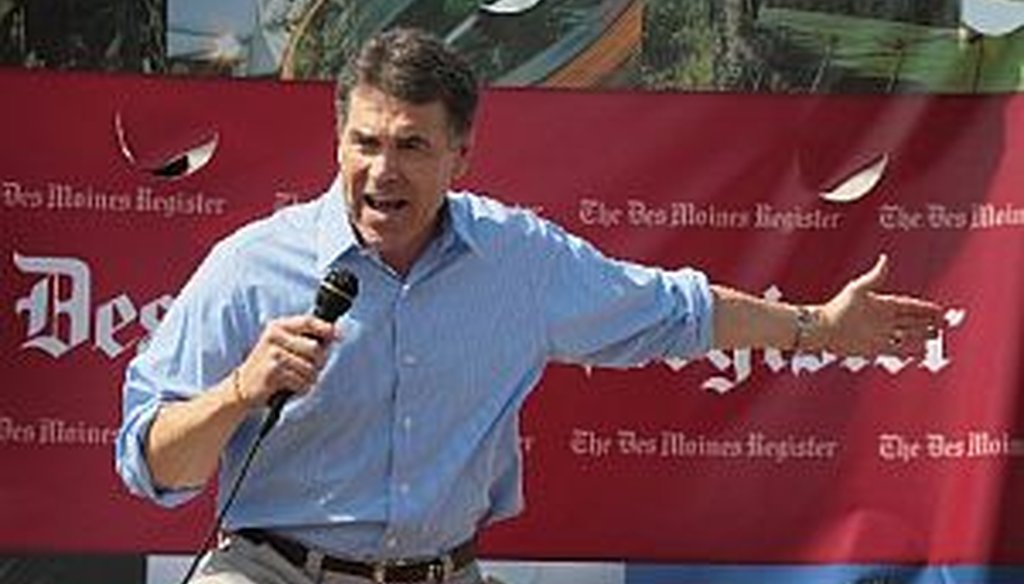 Texas Gov. Rick Perry talks to voters at the Iowa State Fair.