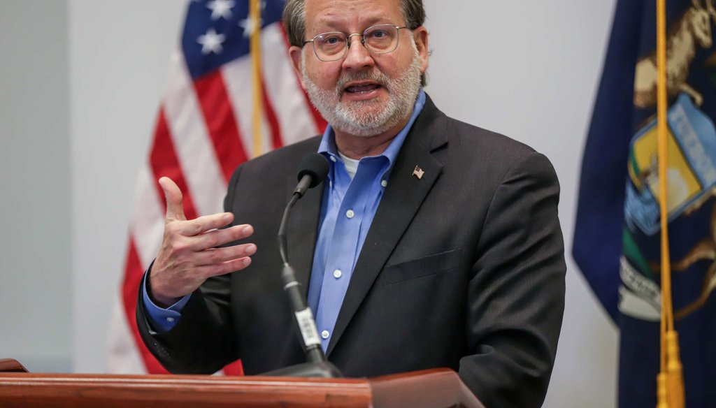 U.S. Senator Gary Peters speaking in Detroit in April 2020. Sen. Peters is a co-sponsor of the Equality Act, which would prohibit discrimination on the basis of sexual orientation and gender identity. (Kimberly P. Mitchell, Detroit Free Press)