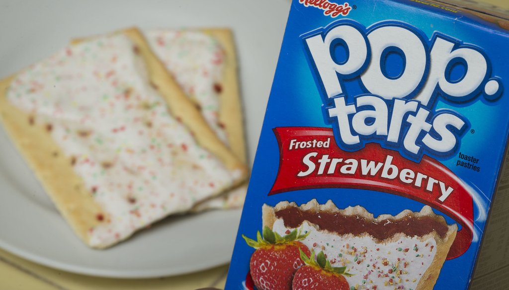 In this April 29, 2013, file photo, Kellogg's brand Strawberry flavored Pop-Tarts are arranged for a photo in Surfside, Fla. (AP)