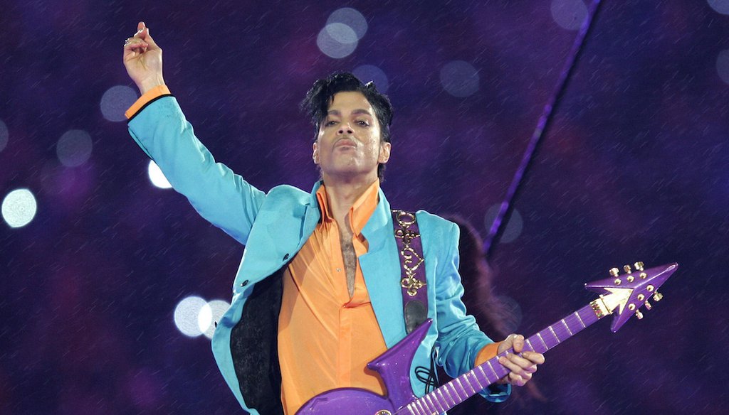 In this Feb. 4, 2007, file photo, Prince performs during the halftime show at the Super Bowl XLI football game in Miami. The music icon died of an accidental opioid overdose on April 21, 2016. (AP)