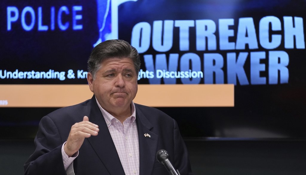 Illinois Gov. JB Pritzker meets with community violence intervention (CVI) leaders as they hold an emergency response training to prepare for federal deployments in Chicago, Sept. 3, 2025. (AP)