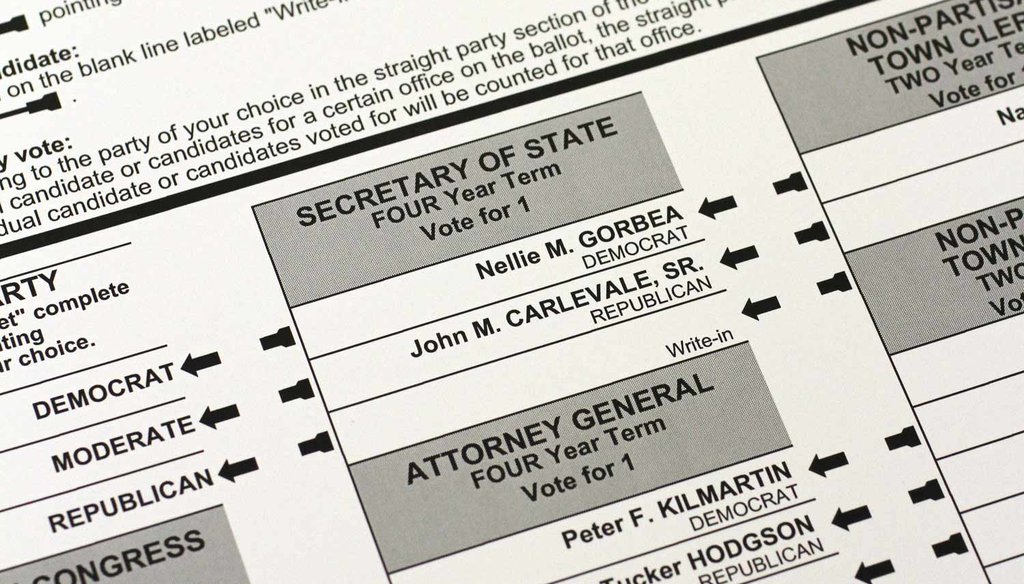 Samples mail ballot for the Nov. 4, 2014 Rhode Island general election