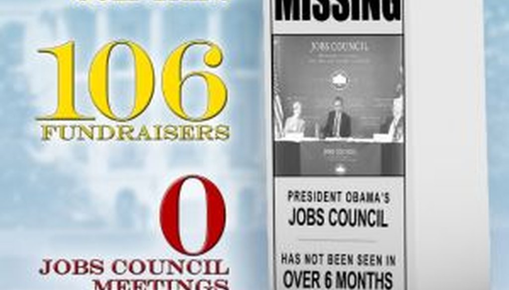 The Republican National Committee used a graphic and a video to blast President Barack Obama for spending more time golfing and fundraising than meeting with his jobs council.