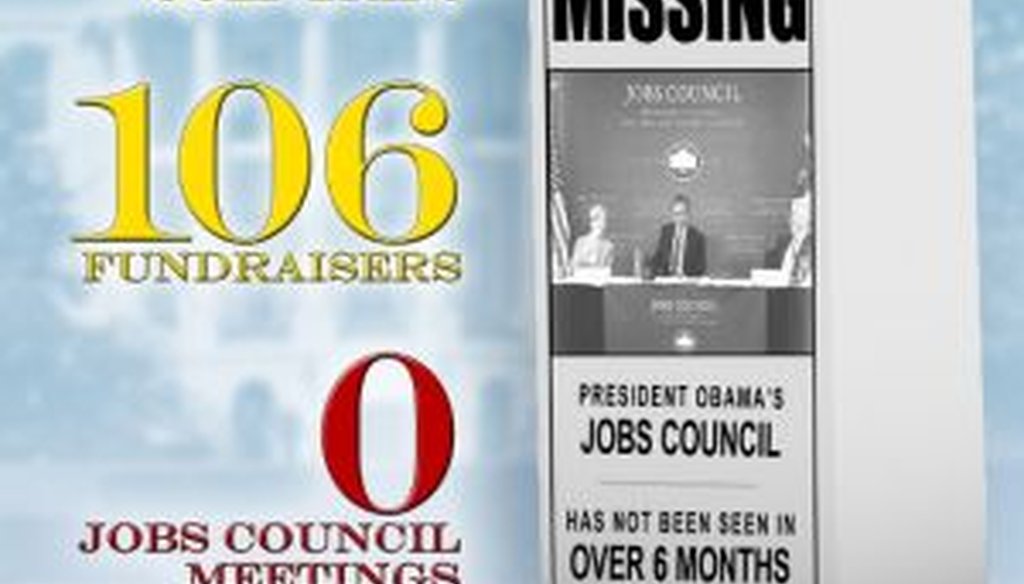 The Republican National Committee used a graphic and a video to blast President Barack Obama for spending more time golfing and fundraising than meeting with his jobs council. 