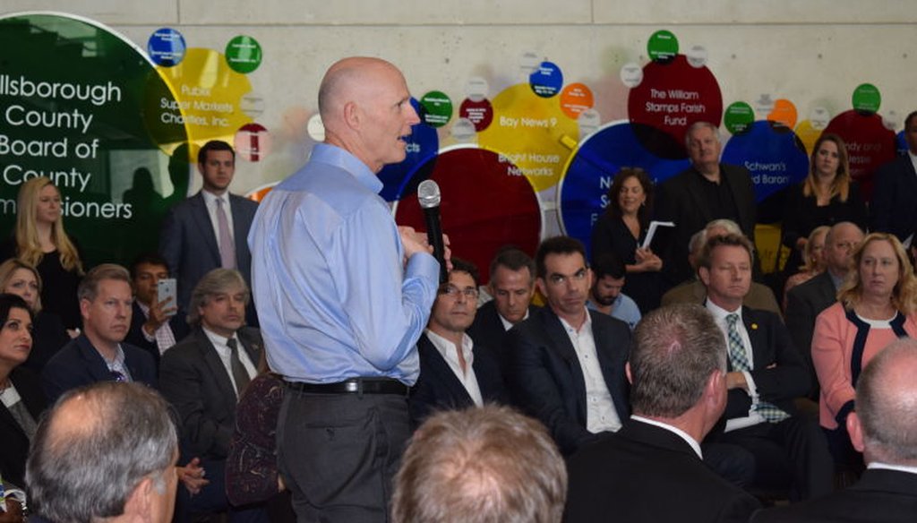 Gov. Rick Scott visited the Museum of Science and Industry Feb. 13, 2017 to defend funding Enterprise Florida and Visit Florida. (Photos courtesy of MOSI)