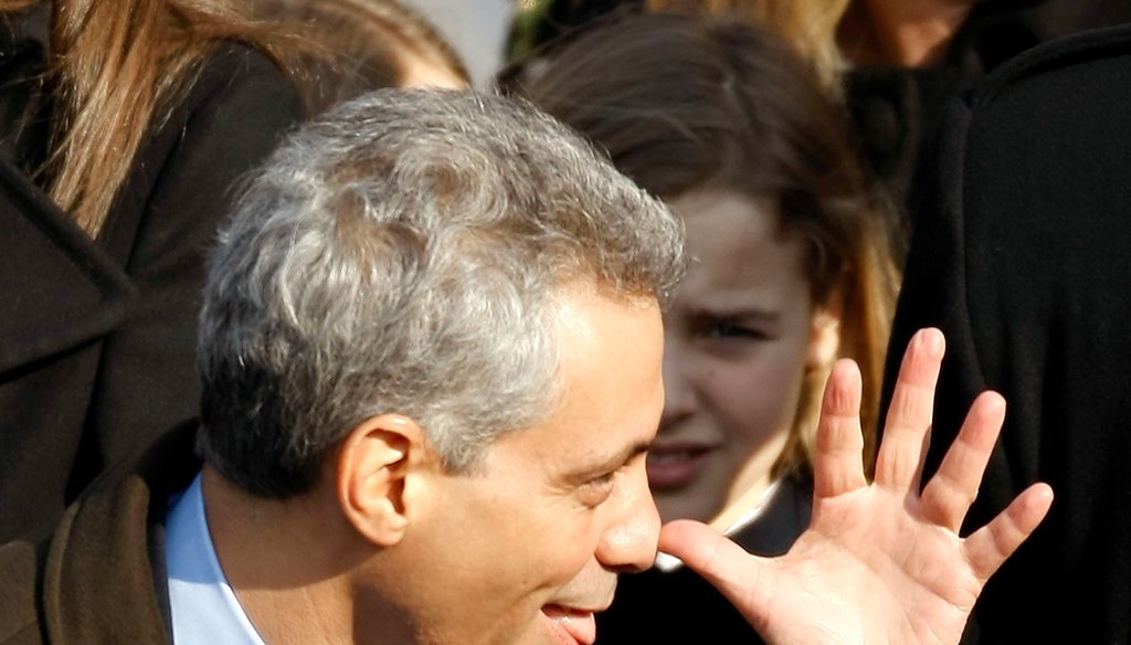 Then-Chief of Staff Rahm Emanuel makes a funny gesture ahead of Barack Obama's inauguration as 44th President of the United States on January 20, 2009 in Washington, D.C. (Chip Somodevilla/Getty Images) 