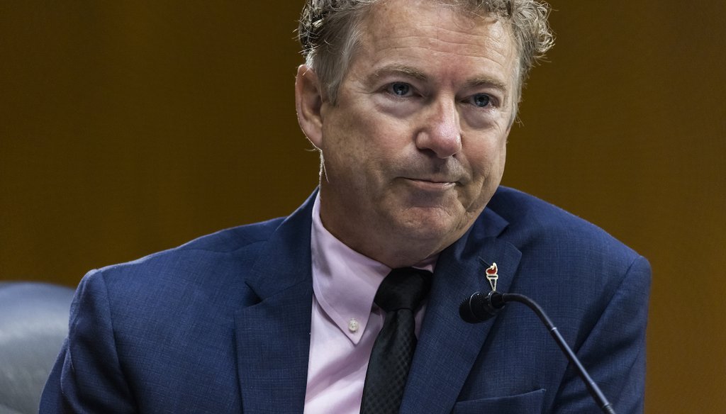 Sen. Rand Paul, R-Ky., questioning Dr. Anthony Fauci, director of the federal government's National Institute of Allergy and Infectious Diseases, about the COVID-19 pandemic during a Senate committee hearing on May 11, 2021. (AP)