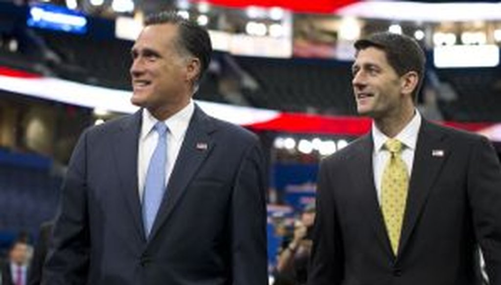 Mitt Romney and Paul Ryan did a walk-through of the convention hall on Aug. 30.