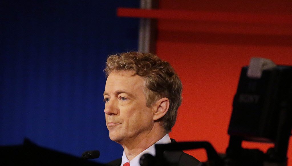 U.S. Sen. Rand Paul of Kentucky prepares for the Republican presidential debate in Milwaukee on Nov. 10, 2015. (Mark Hoffman photo)