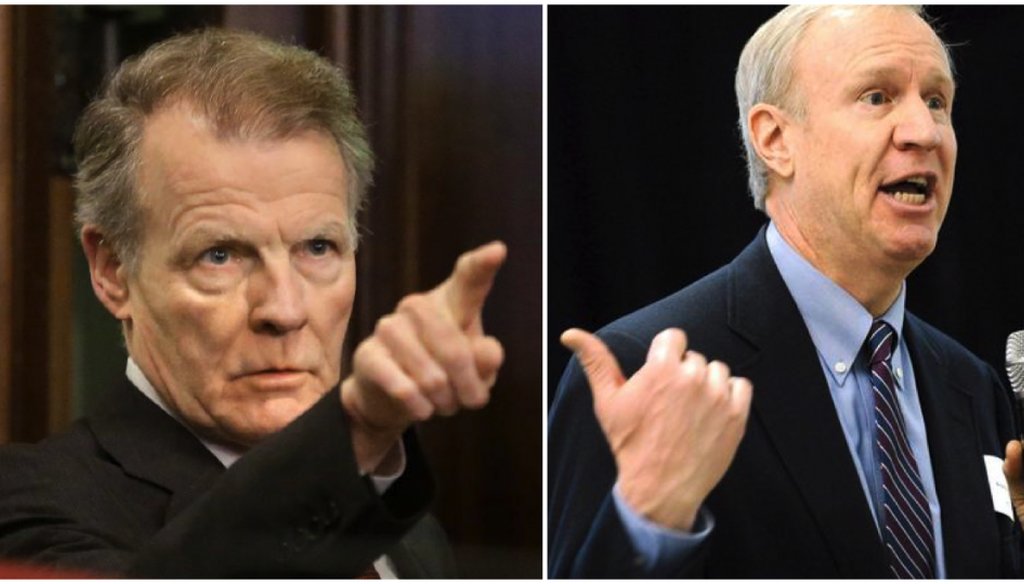Side-by-side of Gov. Bruce Rauner and House Speaker Michael Madigan 