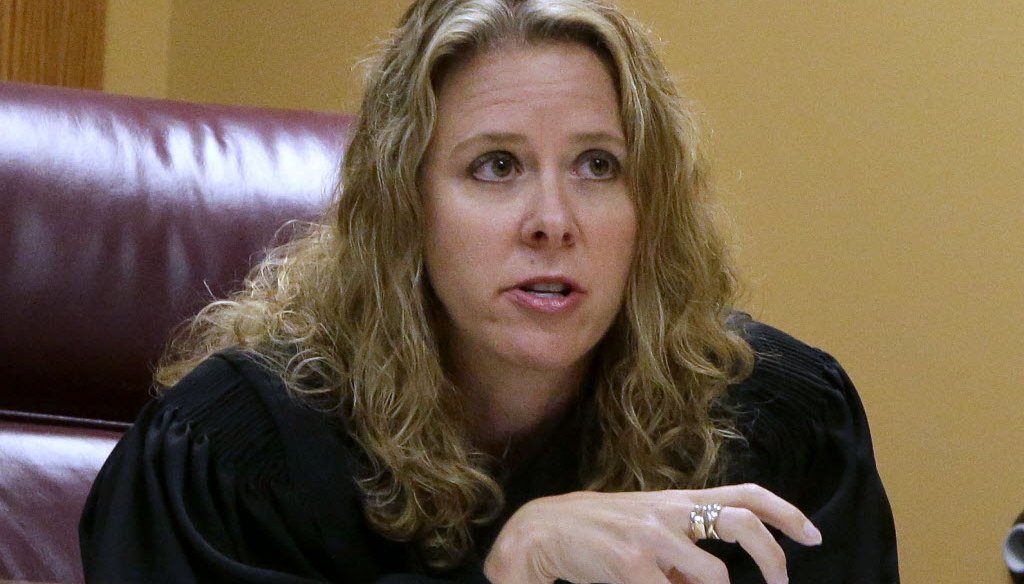 Wisconsin Supreme Court Justice Rebecca Bradley, shown here hearing a case when she was a state appeals court judge, has been criticized for deciding as an attorney to represent a former boyfriend in a family law case. (Rick Wood photo) 