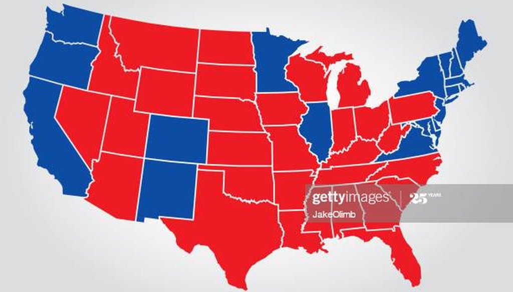 Red and blue states 2016. (Getty Images)
