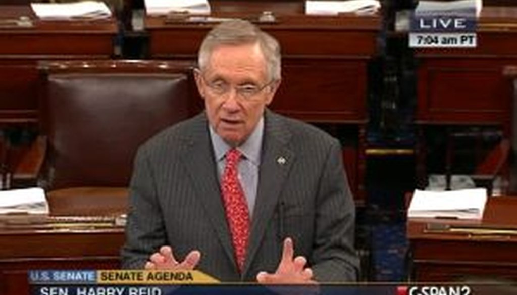 Senate Majority Leader Harry Reid, D-Nev., touted his chamber's role in reducing the deficit. But did he describe the amount of deficit reduction accurately?