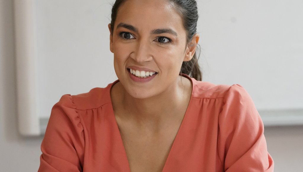 Rep. Alexandria Ocasio-Cortez, D-N.Y., sits at a meeting at the Chhaya Community Development Corporation, July 6, 2022. (AP)