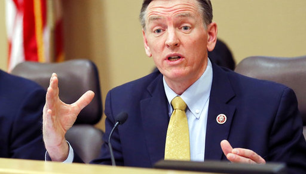 In this Dec. 2013, file photo, U.S. Rep. Paul Gosar, R-Ariz., speaks during a Congressional Field Hearing on the Affordable Care Act in Apache Junction, Ariz. (AP)