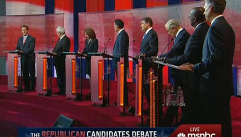Eight Republican candidates took part in the debate at the Reagan Library.