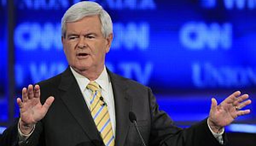 PolitiFact Georgia checked a claim made by Newt Gingrich during Monday's Republican primary debate