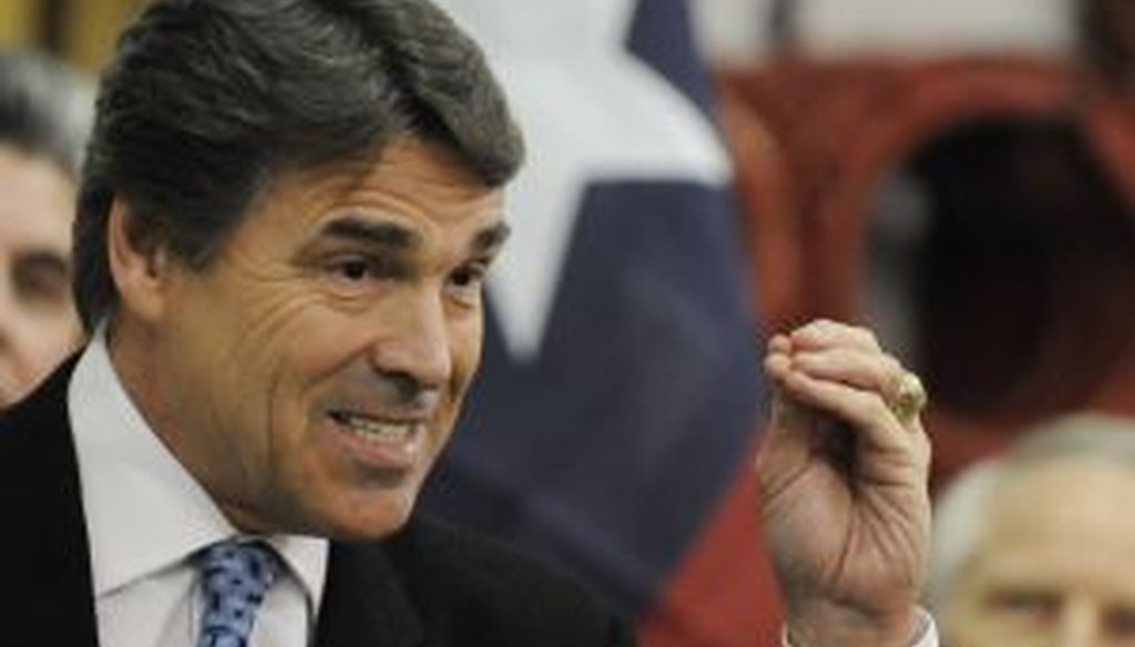 Texas Gov. Rick Perry said the Massachusetts health plan has not reduced the number of uninsured. 