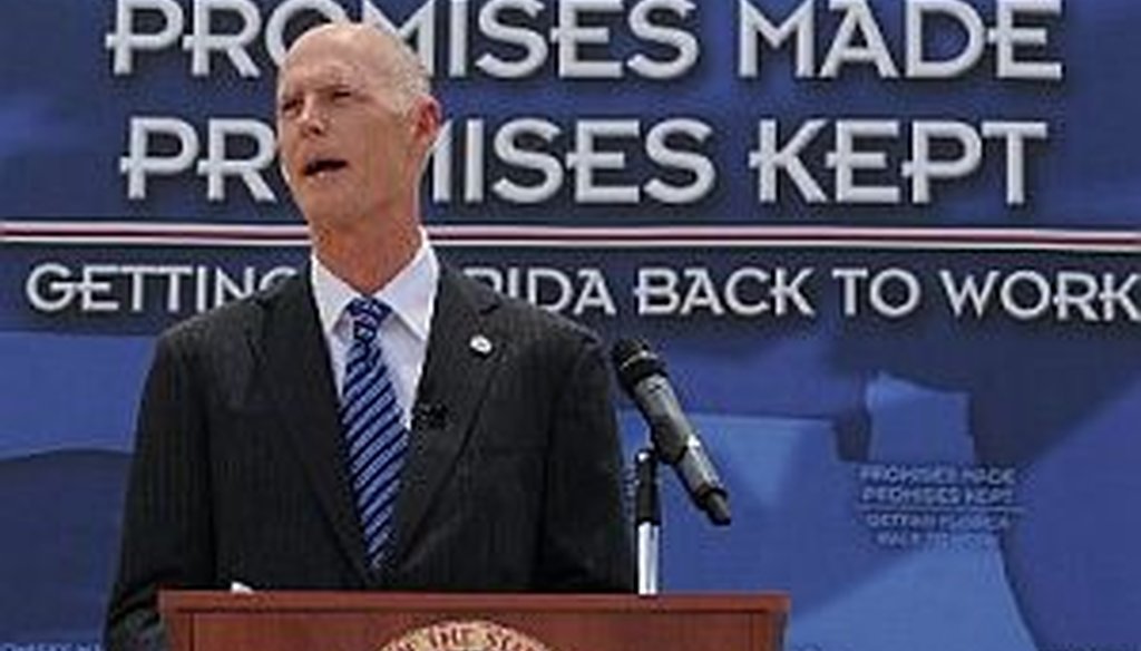 PolitiFact Florida measures Gov. Rick Scott's promises on the Scott-O-Meter.