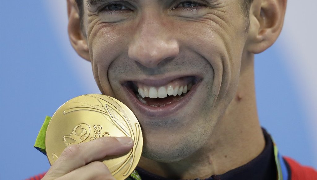 The Rio Olympic gold medal is mostly made of silver. (AP photo)