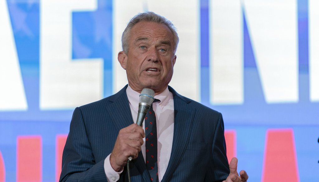 Independent presidential candidate Robert F. Kennedy Jr. speaks during the Libertarian National Convention at the Washington Hilton in Washington, May 24, 2024. (AP)