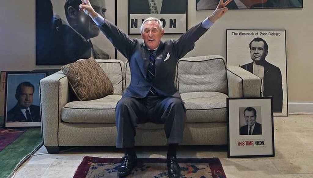 Roger Stone, a veteran political operative, was photographed in his Fort Lauderdale office in 2014. (Miami Herald/Carl Juste)