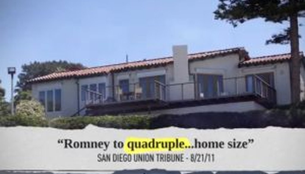 This still from the video "When Mitt Romney Came to Town" shows the house in La Jolla, Calif., owned by Mitt and Ann Romney. They sought permission to tear it down and expand it, but the size of the increase is a matter of dispute.