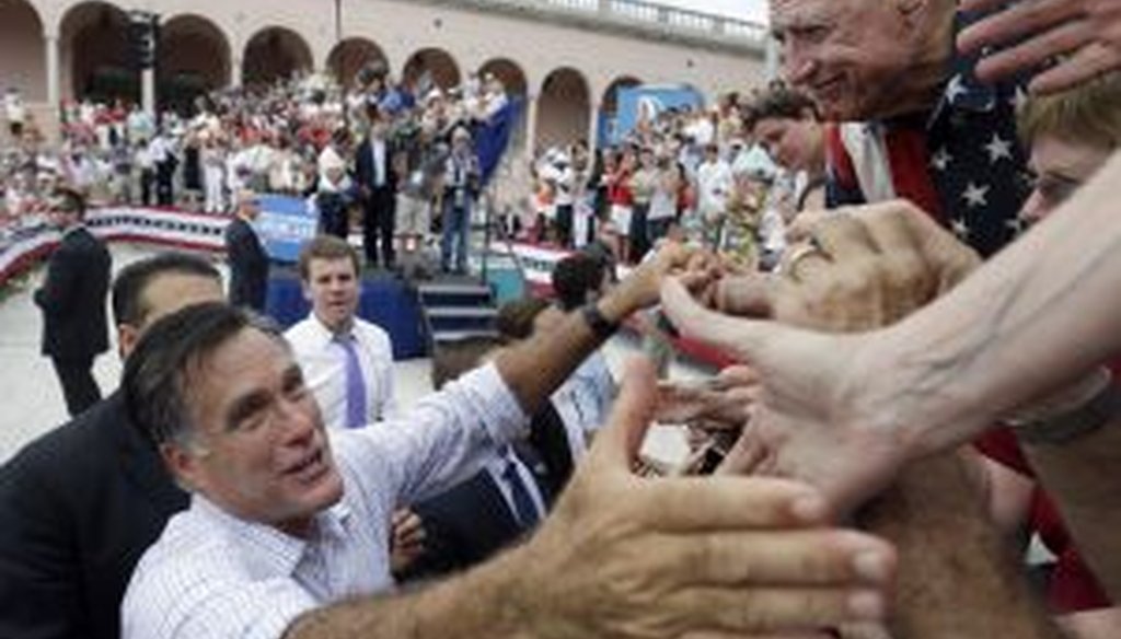 Mitt Romney campaigns in Sarasota, Fla.