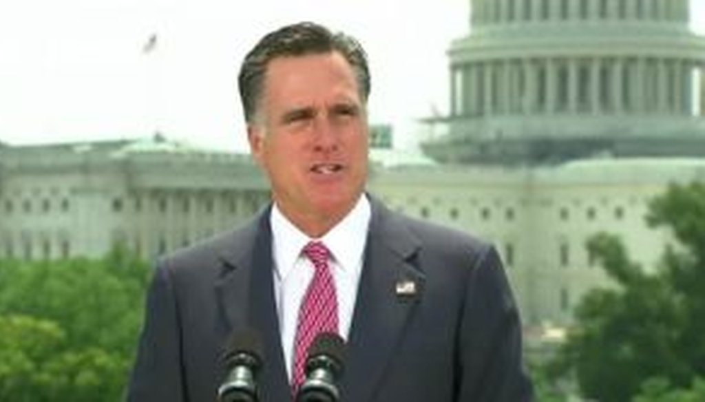 Mitt Romney reiterated his opposition to President Barack Obama's health care law after the Supreme Court upheld it on June 28, 2012.