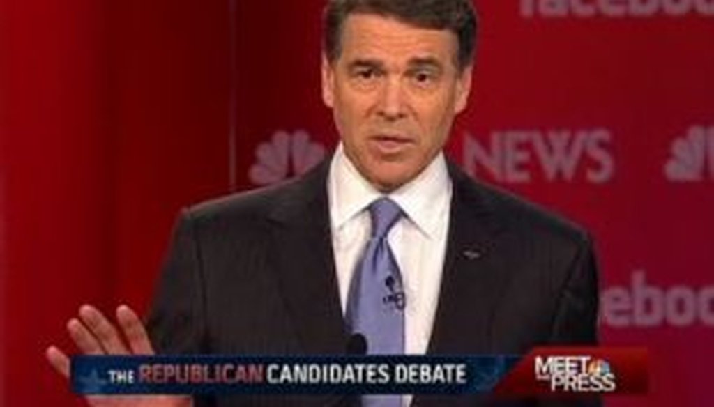 Texas Gov. Rick Perry called President Barack Obama a "socialist" during a Jan. 8, 2012, debate in Concord, N.H.