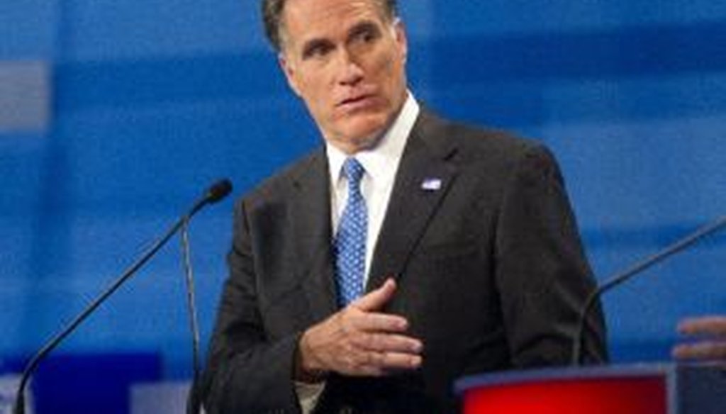 Mitt Romney was one of five remaining candidates to take part in a Republican presidential debate in Myrtle Beach, S.C., on Jan. 16, 2012.
