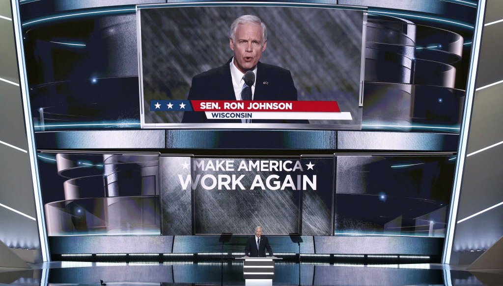 U.S. Sen. Ron Johnson, R-Wis., criticized Hillary Clinton and his election challenger, Russ Feingold, during his speech at the 2016 Republican National Convention. (European Press Agency)