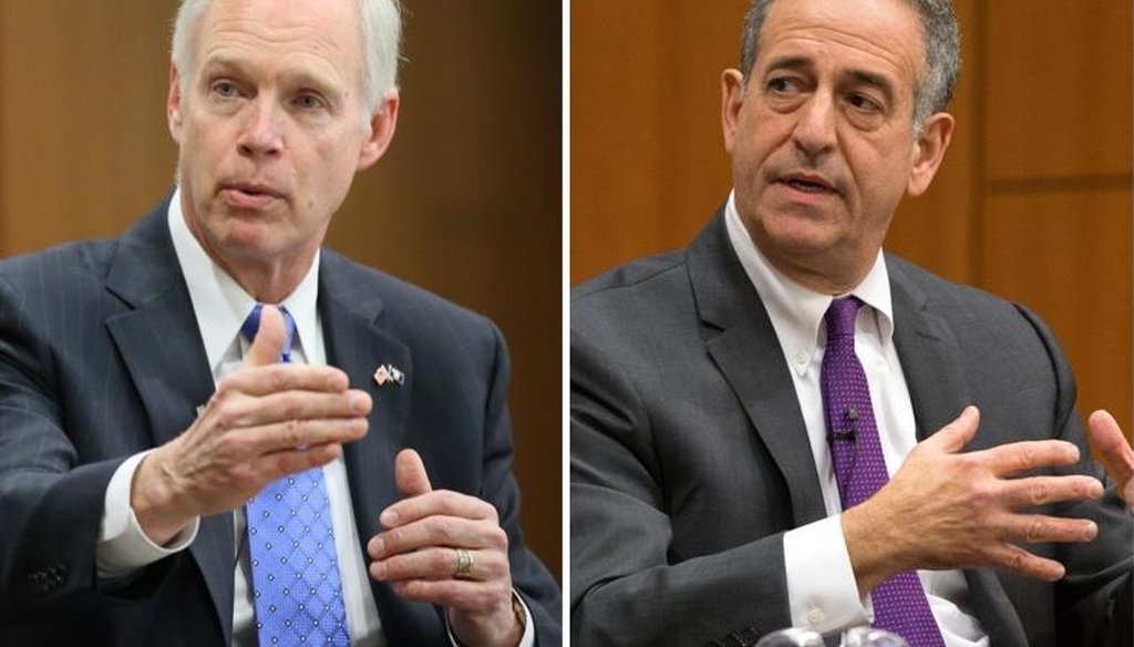 Republican incumbent Ron Johnson (left), in his bid to win re-election to the U.S. Senate, has criticized Democrat Russ Feingold's praise of Democratic presidential nominee Hillary Clinton.