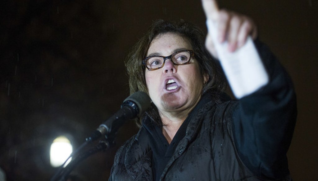 Rosie O'Donnell speaks at a rally calling for resistance to President Donald Trump, Tuesday, Feb. 28, 2017, in Lafayette Park in front of the White House in Washington, prior the president's address to a joint session of Congress. (AP)