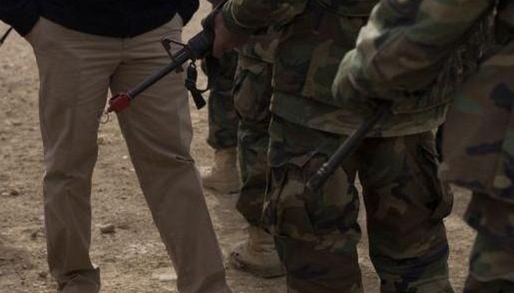U.S. Sen. Marco Rubio, on a surprise visit to see American troops in Afghanistan.