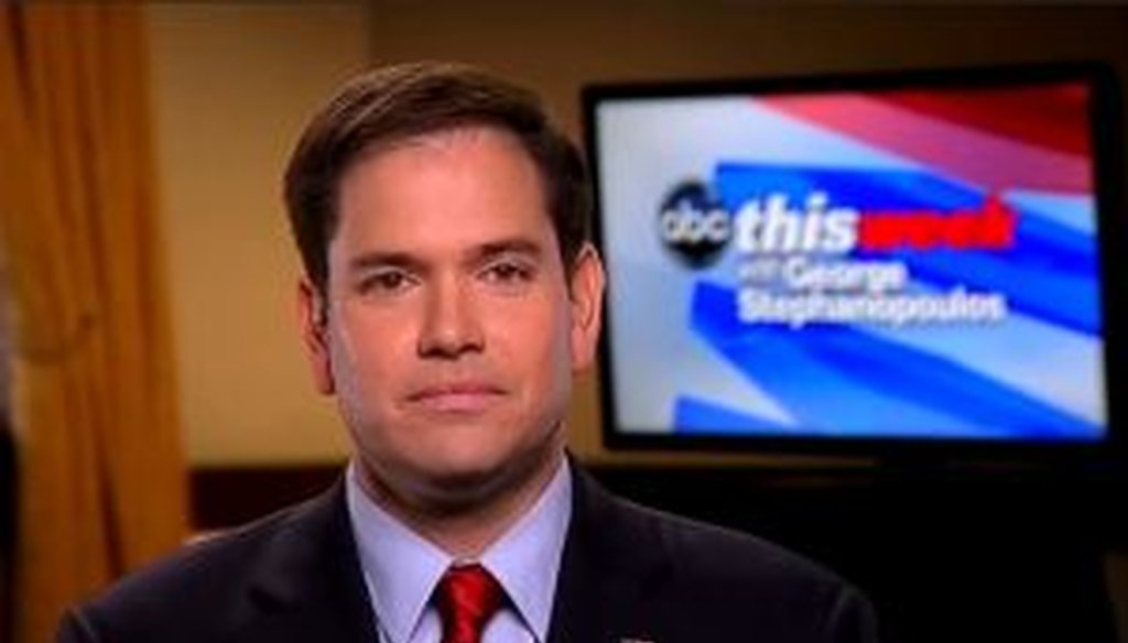 U.S. Sen. Marco Rubio went on the Sunday shows on April 14, 2013,to discuss the immigration proposal he supports. 
