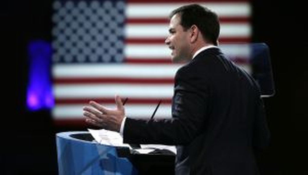 U.S. Sen. Marco Rubio spoke at CPAC on March 14, 2013. (Getty Images)