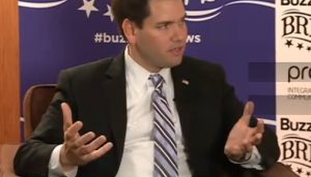 Sen. Marco Rubio, R-Fla., discussed his views on climate change in an interview with the website BuzzFeed in February 2013.