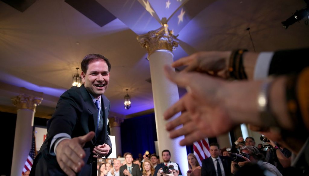 U.S. Sen. Marco Rubio announces his candidacy for the Republican presidential nomination on April 13, 2015. (Getty)