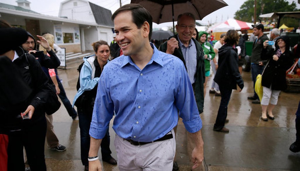 U.S. Sen. Marco Rubio campaigned at the Iowa State Fair on Aug. 18, 2015. (Associated Press photo)