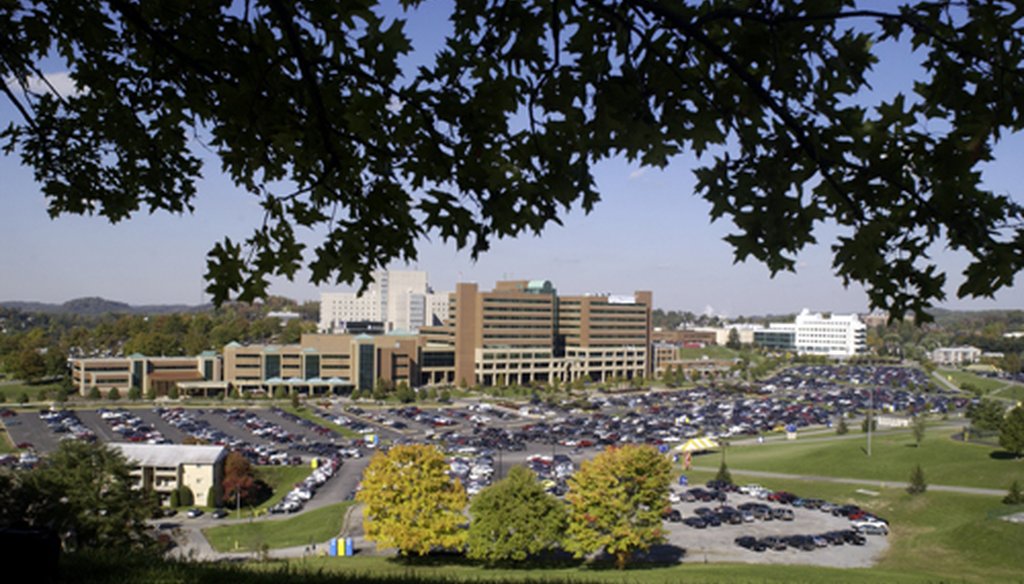 Ruby Memorial Hospital and the West Virginia University Health Sciences campus in Morgantown, W.Va. (Creative Commons)
