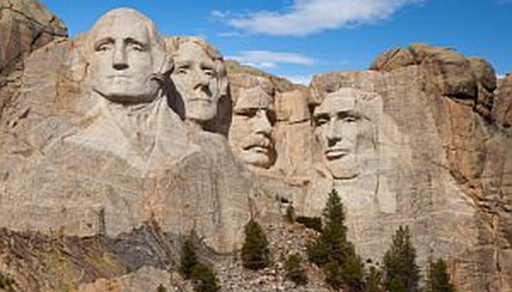 Mount Rushmore: (from left) George Washington, Thomas Jefferson, Theodore Roosevelt, and Abraham Lincoln.