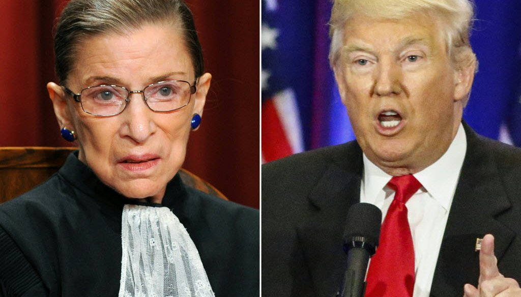 U.S. Supreme Court Justice Ruth Bader Ginsburg made critical comments about presumptive Republican presidential nominee Donald Trump. (Getty Images)